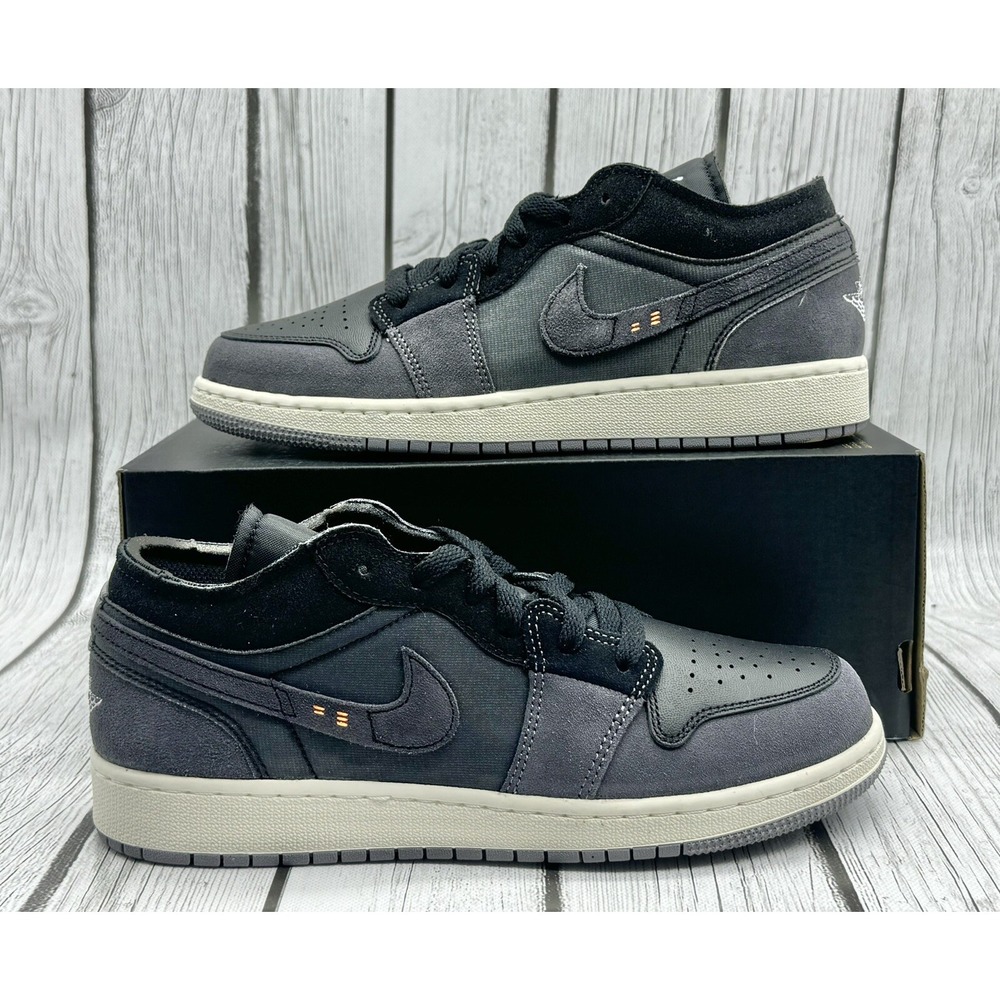 Nike Air Jordan 1 Low SE Craft GS Inside Out Black Size 7Y DV0478-001